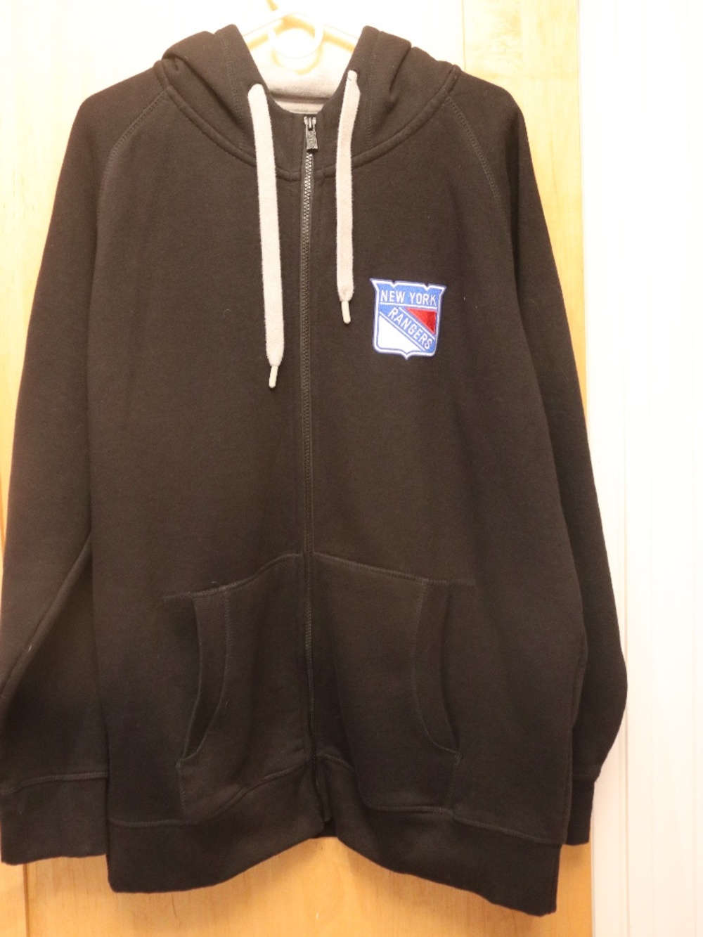 Black New York Rangers Zipper Hoodie, size 2XL